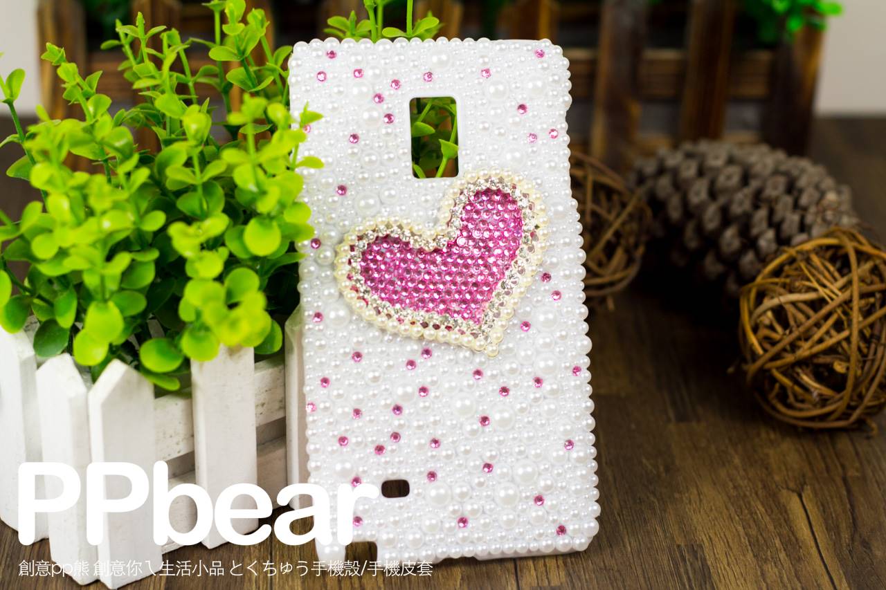 粉心珍珠手機殼套保護殼套 (2) | 創意PP熊|客製化手機殼專家
