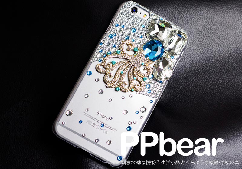 CA00039 藍鑽搭扣 | 創意PP熊|客製化手機殼專家