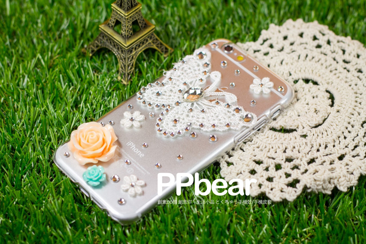 CA00087 蕾絲蝴蝶 | 創意PP熊|客製化手機殼專家