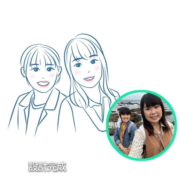 線條似顏繪照片卡通畫作品範例 3
