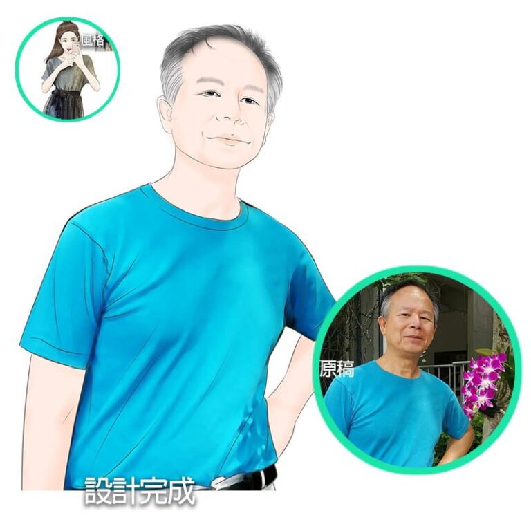 G 款寫實似顏繪照片卡通畫作品範例 5