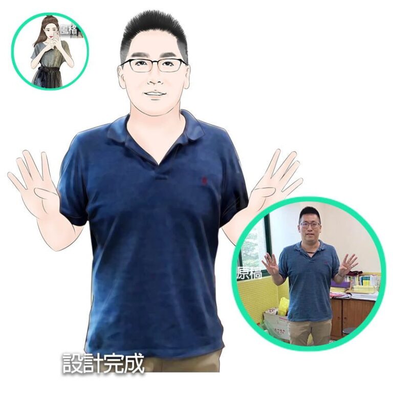 G 款寫實似顏繪照片卡通畫作品範例 6