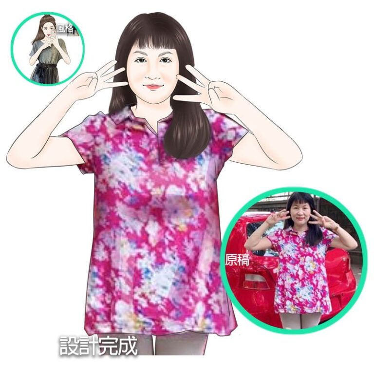 G 款寫實似顏繪照片卡通畫作品範例 9