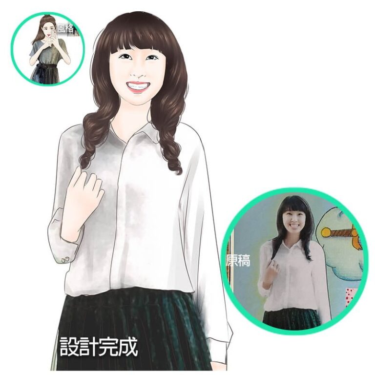 G 款寫實似顏繪照片卡通畫作品範例 2