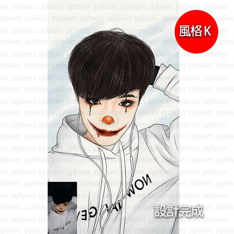 K 款柔和寫實似顏繪照片卡通畫作品 4