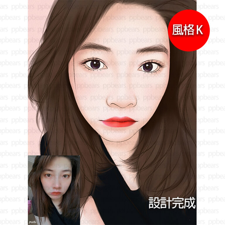 K 款柔和寫實似顏繪照片卡通畫作品 5