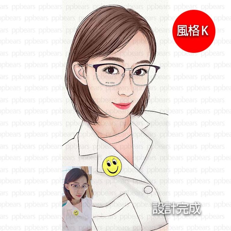 K 款柔和寫實似顏繪照片卡通畫作品 2
