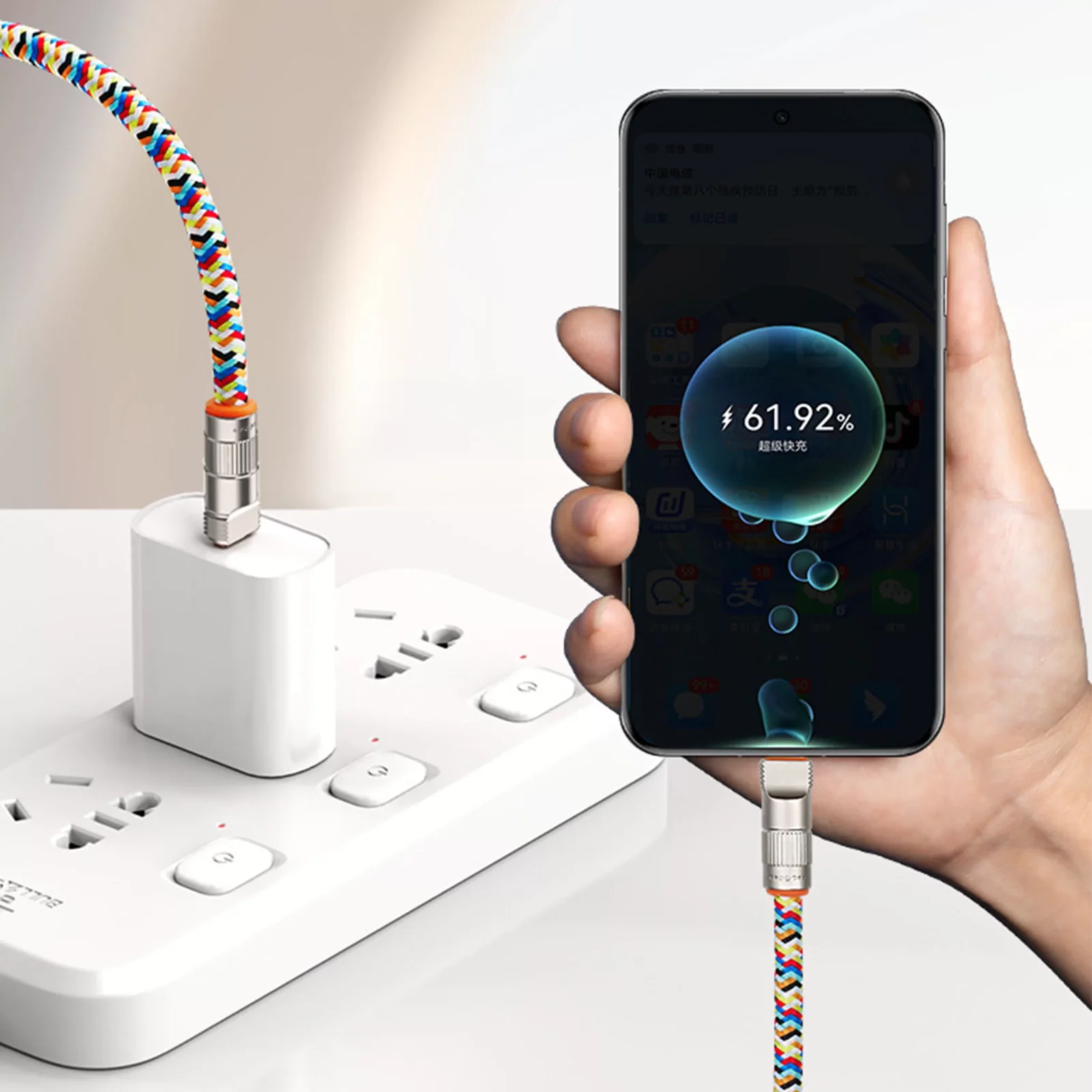 快充二合一掛繩數據傳輸編織繩 (8) | 創意PP熊|客製化手機殼專家