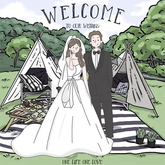 似顏繪照片卡通ppbears婚禮卡通化-3 | 創意PP熊|客製化手機殼專家