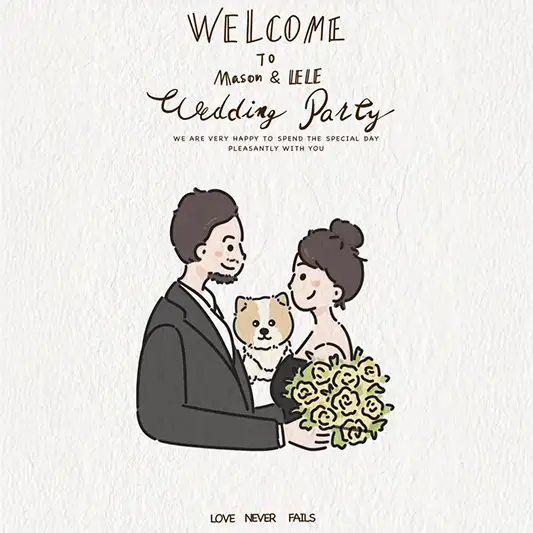 似顏繪照片卡通ppbears婚禮卡通化-8 | 創意PP熊|客製化手機殼專家