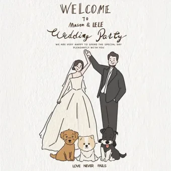 似顏繪照片卡通ppbears婚禮卡通化-9 | 創意PP熊|客製化手機殼專家