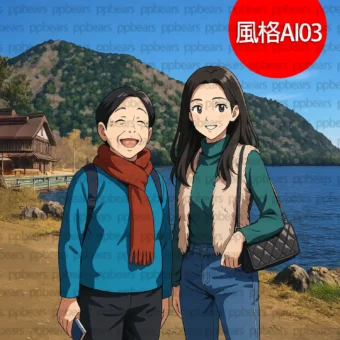 似顏繪-二次元動漫卡通化可愛似顏繪風格 AI03-2 | 創意PP熊|客製化手機殼專家