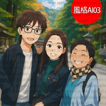 似顏繪-二次元動漫卡通化可愛似顏繪風格 AI03-3 | 創意PP熊|客製化手機殼專家