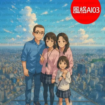 似顏繪-二次元動漫卡通化可愛似顏繪風格 AI03-5 | 創意PP熊|客製化手機殼專家 似顏繪-二次元動漫卡通化可愛似顏繪風格 AI03-5