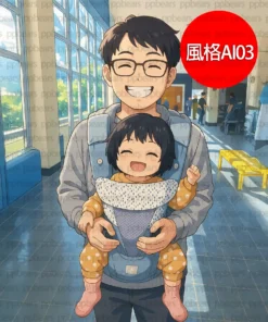 PPBears 照片卡通化服務,二次元動漫風格 AI03,將家庭照片轉換為可愛插畫