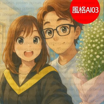 似顏繪-二次元動漫卡通化可愛似顏繪風格 AI03-11 | 創意PP熊|客製化手機殼專家