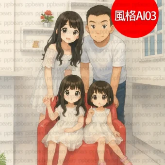 似顏繪-二次元動漫卡通化可愛似顏繪風格 AI03-13 | 創意PP熊|客製化手機殼專家