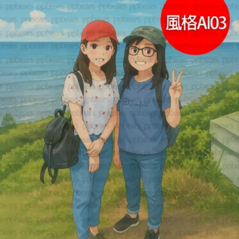 似顏繪-二次元動漫卡通化可愛似顏繪風格 AI03-15 | 創意PP熊|客製化手機殼專家