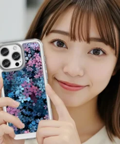 Alternative view of 夢花星語・夜藍磁吸支架款客製化訂製手機殼 E064