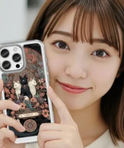 Alternative view of 黑貓三神守護・靈性花語手機殼  客製化手機殼 cute163