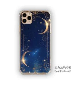 雙月星圖 H027 星空新月風格 彩甲防摔 客製化手機殼｜UV 高解析