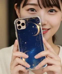 雙月星圖 H027 星空新月風格 彩甲防摔 客製化手機殼｜UV 高解析