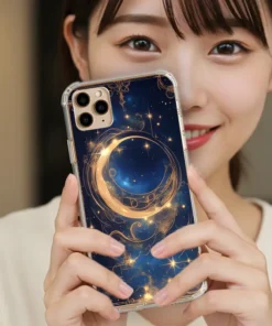 星軌金環 H029 星空新月風格 彩甲防摔 客製化手機殼｜UV 高解析