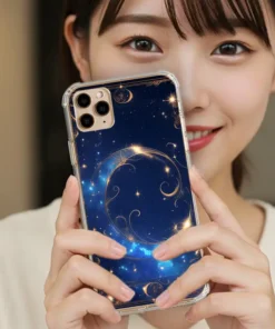 xing-he-jin-yue-h026-cai-jia-fang-shuai-custom-phone-case 8 - PPbears 創意PP熊 高級客製化手機殼 千種手機型號手機殼 星河金月星空新月風格 彩甲防摔 客製化手機殼|午夜藍×金色流光+UV 高解析