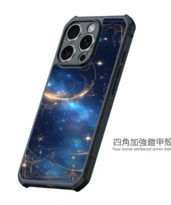 星雲弦月 H028 星空新月風格 彩甲防摔 客製化手機殼|UV 高解析