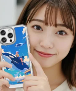 港灣馭鯨 L097 清爽插畫 彩甲防摔 客製化手機殼|少女×虎鯨×港口船隻|UV 高解析