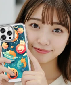 miao-miao-qun-xing-ye-c166-cute-cat-planets-custom-phone-case 7 - PPbears 創意PP熊 高級客製化手機殼 千種手機型號手機殼 喵喵群星夜 C166 可愛插畫 透明防摔 客製化手機殼|睡覺貓咪×行星×星座夜空