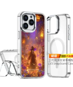 幻燈街祭 GR023 四角加強空壓 客製化手機殼｜魔女 燈籠 夜街 黃紫光影