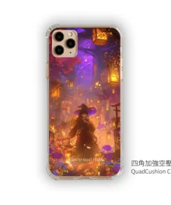 幻燈街祭 GR023 四角加強空壓 客製化手機殼｜魔女 燈籠 夜街 黃紫光影