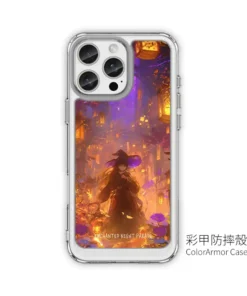 幻燈街祭 GR023 四角加強空壓 客製化手機殼｜魔女 燈籠 夜街 黃紫光影