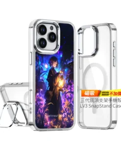 幻夜燈語 GR022 四角加強空壓 客製化手機殼|提燈少女 星燦秘林 藍紫光影