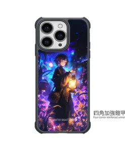 幻夜燈語 GR022 四角加強空壓 客製化手機殼|提燈少女 星燦秘林 藍紫光影
