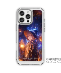 暮光燈巷 GR027 四角加強空壓 客製化手機殼｜魔女 提燈 幻影夜色 藍橙光影