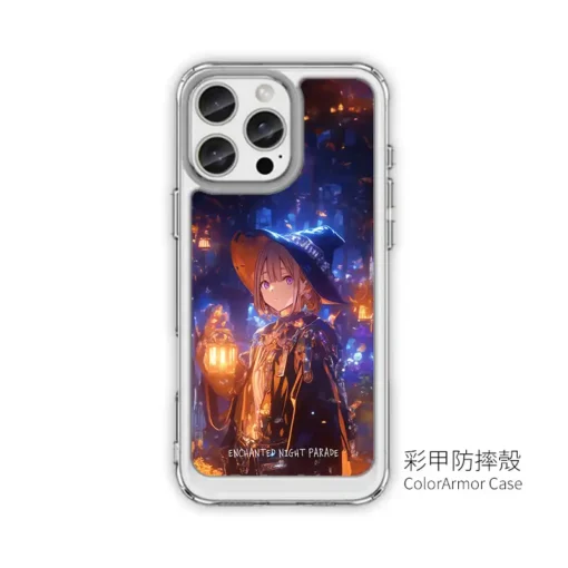 暮光燈巷 GR027 四角加強空壓 客製化手機殼｜魔女 提燈 幻影夜色 藍橙光影