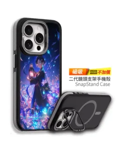 霓光夜行 GR021 四角加強空壓 客製化手機殼|提燈少女 霓虹植境 藍紫發光