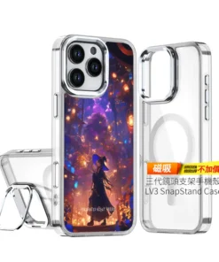 星夜遊行 GR024 四角加強空壓 客製化手機殼｜魔女 星燈 夜空 紫橙光影