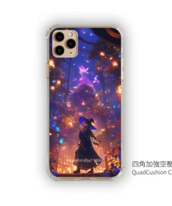 星夜遊行 GR024 四角加強空壓 客製化手機殼｜魔女 星燈 夜空 紫橙光影