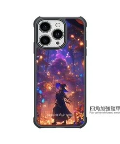 星夜遊行 GR024 四角加強空壓 客製化手機殼｜魔女 星燈 夜空 紫橙光影