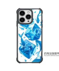 冰海小冒險CUTE169|四角加強鎧甲殼 客製化手機殼 5 | 創意PP熊|客製化手機殼專家 PPBears 客製化手機殼 - 冰海小冒險系列,藍色清涼冰晶與海洋幾何設計防摔殼