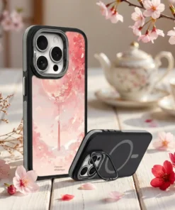 Alternative view of 【PPBears】L099 櫻花白月光 - 四角加強防摔鎧甲殼 (客製化/動漫風/唯美插畫)