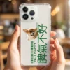 客製化 iPhone 手機殼搞笑設計示意圖，脾氣不好發票條碼及照片自由更換照片的透明防摔 iPhone 手機殼