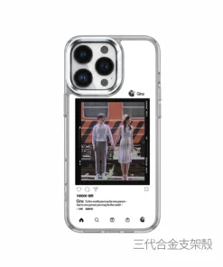 客製化 iPhone 手機殼ig風格設計示意圖，可自由更換照片的透明防摔 iPhone 手機殼