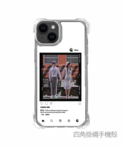 客製化 iPhone 手機殼ig風格設計示意圖，可自由更換照片的透明防摔 iPhone 手機殼