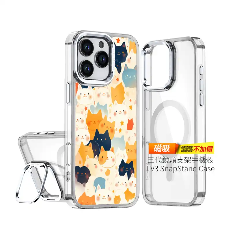 暮光喵喵樂園 貓咪插畫二代鏡頭支架客製化手機殼創意PP熊 2 | 創意PP熊|客製化手機殼專家