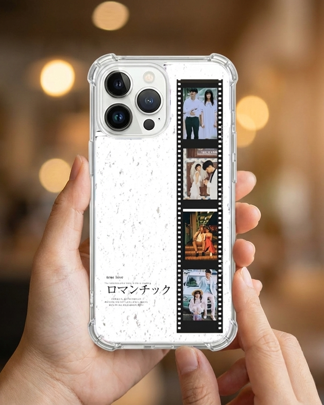 iPhone 手機殼 客製化照片底片風設計，防摔殼搭配直式底片拼貼照片