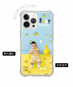 手機殼推薦，客製化手機殼，iPhone手機殼，寶寶照片客製設計，可加入名字的透明防摔手機殼